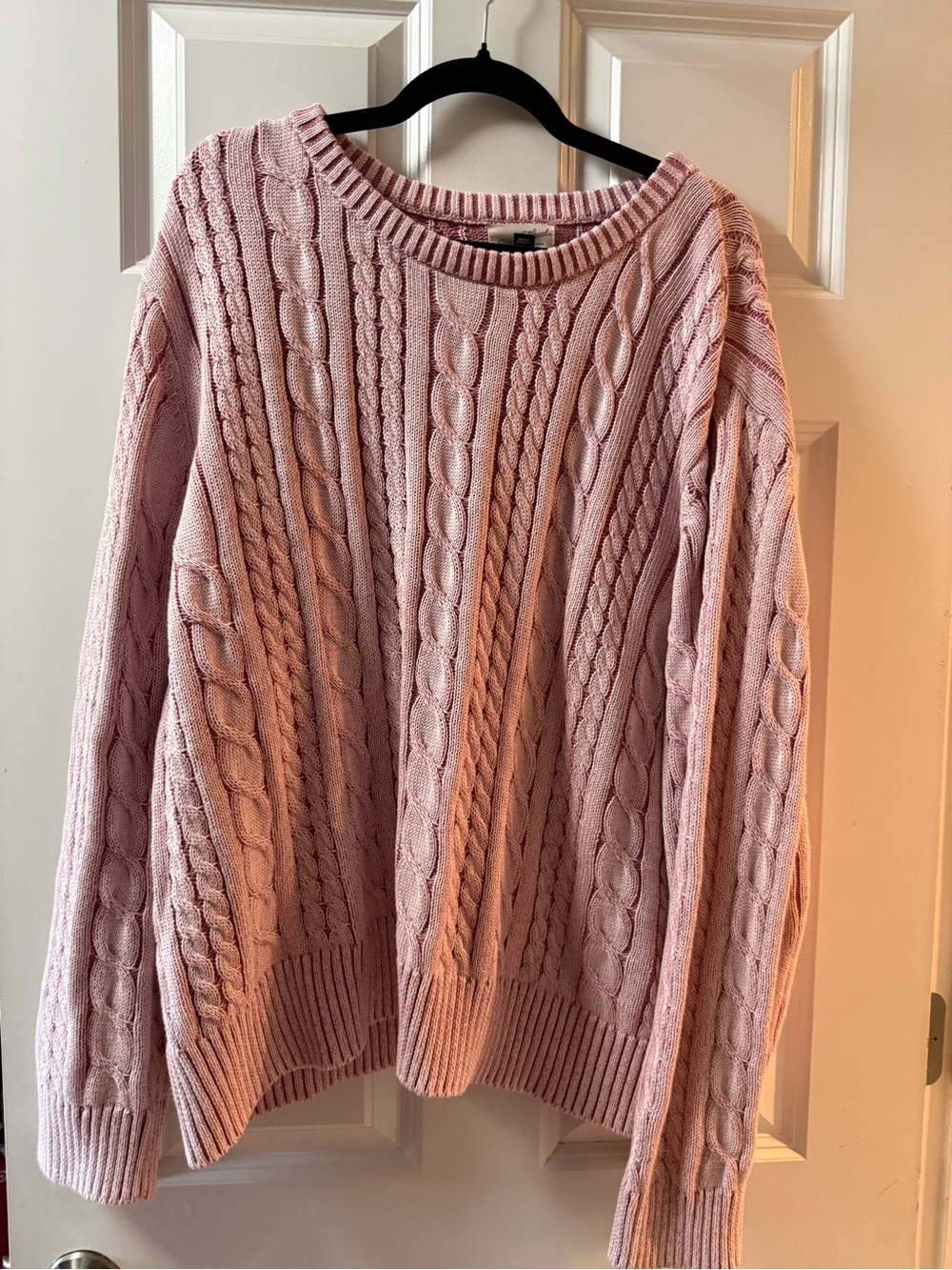 Universal Thread Blush Cable Knit Crewneck Sweater